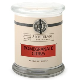 Archipelago Botanicals Pomegranate Citrus Soy Candle – 8.6 oz, Hand-Poured Premium Wax, Glass Jar, Burns Approx. 60 Hours, 4.5-Inch Scented Candle for Home