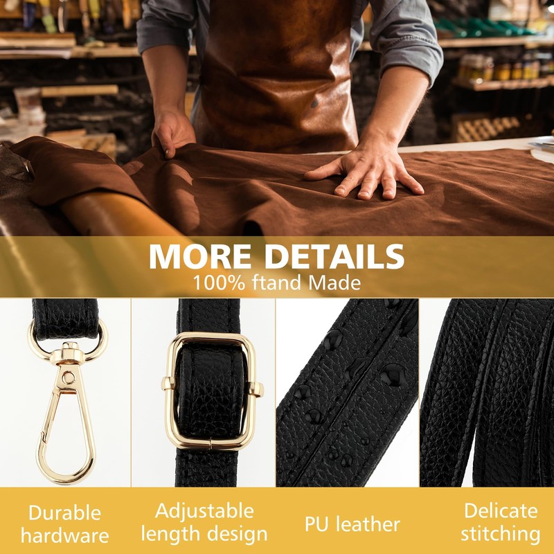 Telooco Leather Shoulder Strap Replacement 85-150cm Adjustable Leather Belt for