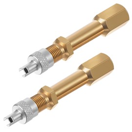 Gtziqa Valve Stem Extension, 2 Pcs 50 mm/1.97" Brass Tire Valve Extender Universal Wheel Valves Stem Extenders Adaptor Air Inflation Extender for Car Truck Motorcycle Bike RV Mower