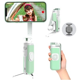PowerVision S1,Smartphone Gimbal 3-Achsen-Stabilisator für Handys mit kabellosem Laden, Gesichtserkennung, Gestensteuerung, tragbarem Design Stabilisierung für YouTube/TikTok/Vlog(Explorer Kit, Grün)