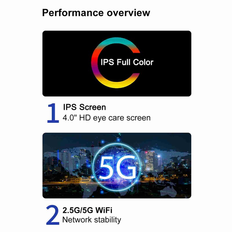Bluetooth 5.0 MP3 Player with WiFi HD 4.0 Inch Full