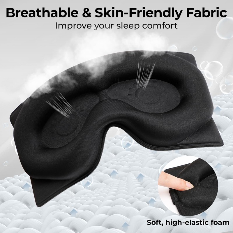 Alyvisun Blackout Sleep Mask, Deepen Eye Contour, Black
