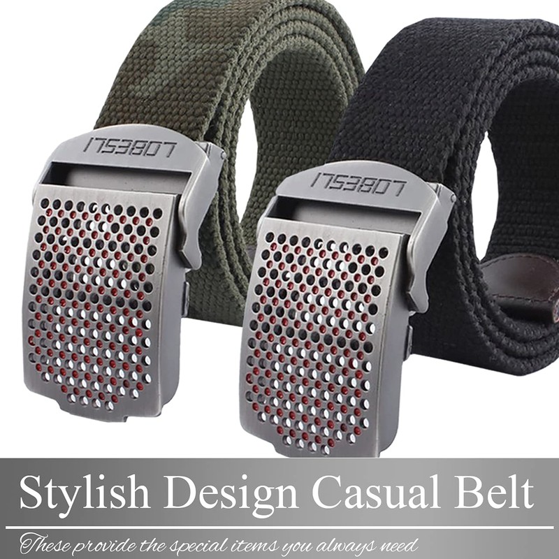 BUZZxSELECTION LBT089 Men's Camouflage Belt, Military Design, Buckle, Braid, One