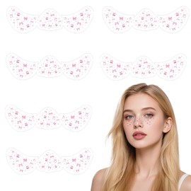 6uds Pegatinas de Tatuajes Temporales con Pecas y Lazo Rosa, Resistentes Al Agua Mujeres Niñas Ideales para Maquillaje Fiestas de San Patricio y Disfraces