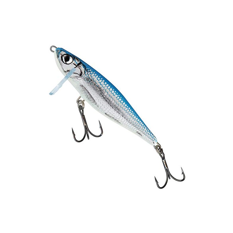 Salmo Thrill Wobbler Sinking, Colours: Blue Fingerling, Length/Weight/Running Behaviour/Diving Depth: