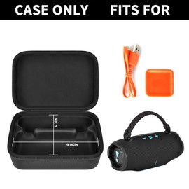 COMECASE Speaker Case Compatible with JBL Charge 6 Waterproof Bluetooth Speakers. Carrying Storage Bag with Shoulder Strap for Charger, USB Cable & Accessories (Box Only) - Black