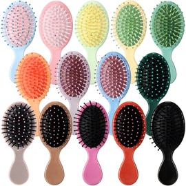 14 Pack Mini Detangling Brush Toddler Detangler Hair Brushes Set Pocket Travel Hair Brush Soft Bristles Wet Dry Small Brushes for Hair Multi Pack Small Hairbrush for Baby, 14 Colors (Smooth Style)