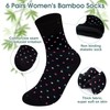 Chalier Cozy 6 Pairs Women's Bamboo Socks Non Binding Top,