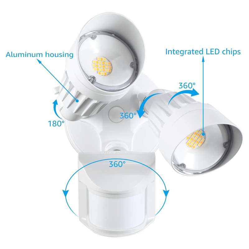 LEONLITE 3CCT LED Security Light, Motion Sensor Outdoor Lights, Dusk