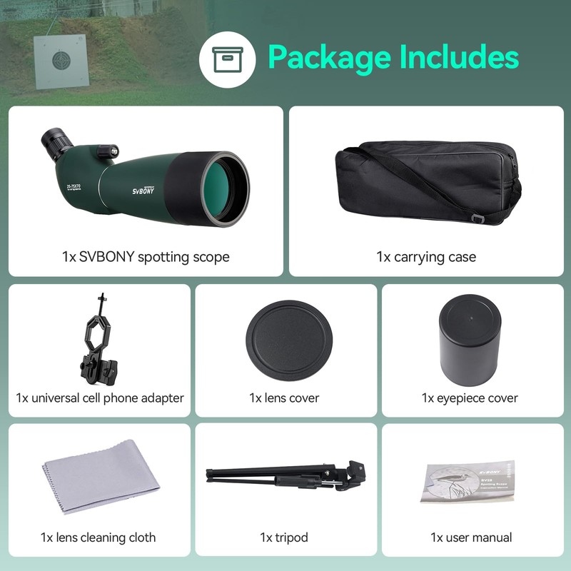 SVBONY SV28 Spotting Scopes with Tripod, Angled 25-75x70mm Spotter Scope