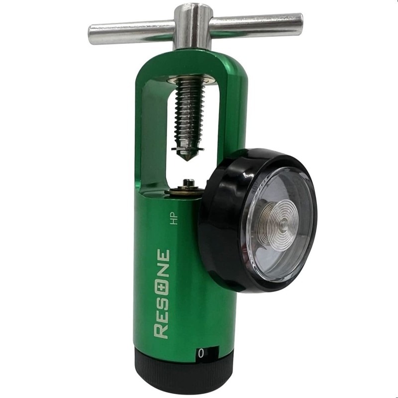 ResOne CGA‑870 Oxygen Cylinder Regulator, Adjustable 0–25 LPM, Aluminum/Brass –