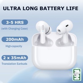 Language Translator Earbuds Real Time in-Ear Translation Earbuds 114 Languages Online Translation Two-Way Translator Device for Travel and Business