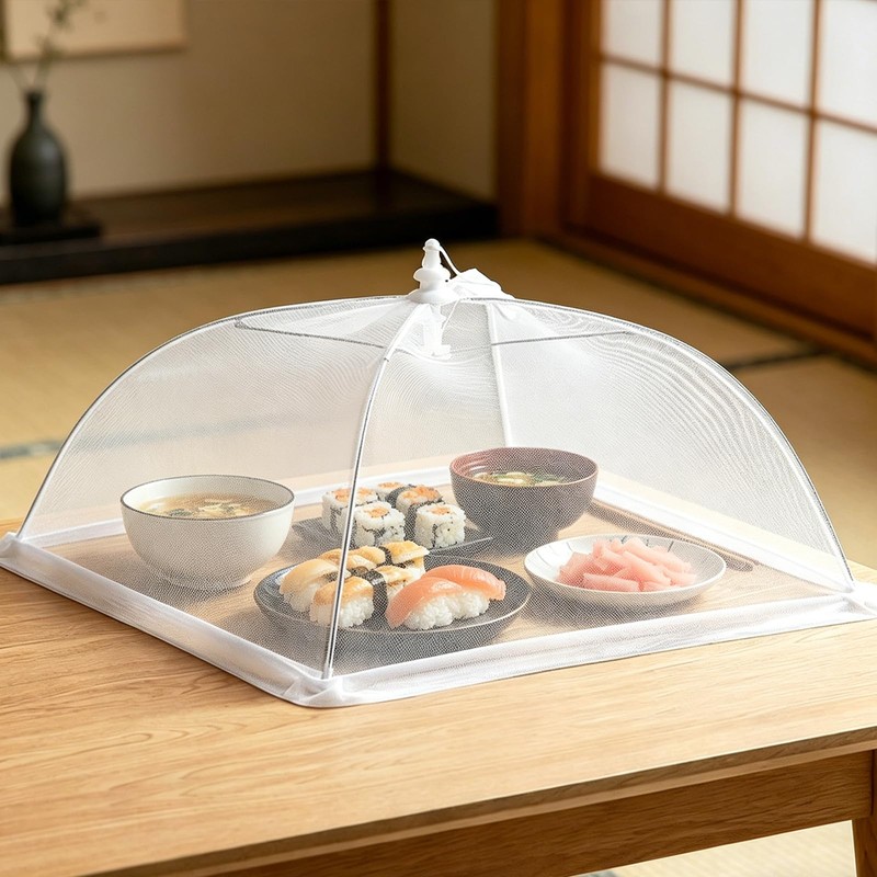 2 Pcs Food Covers Mesh Pop Up,Reusable and Collapsible Food