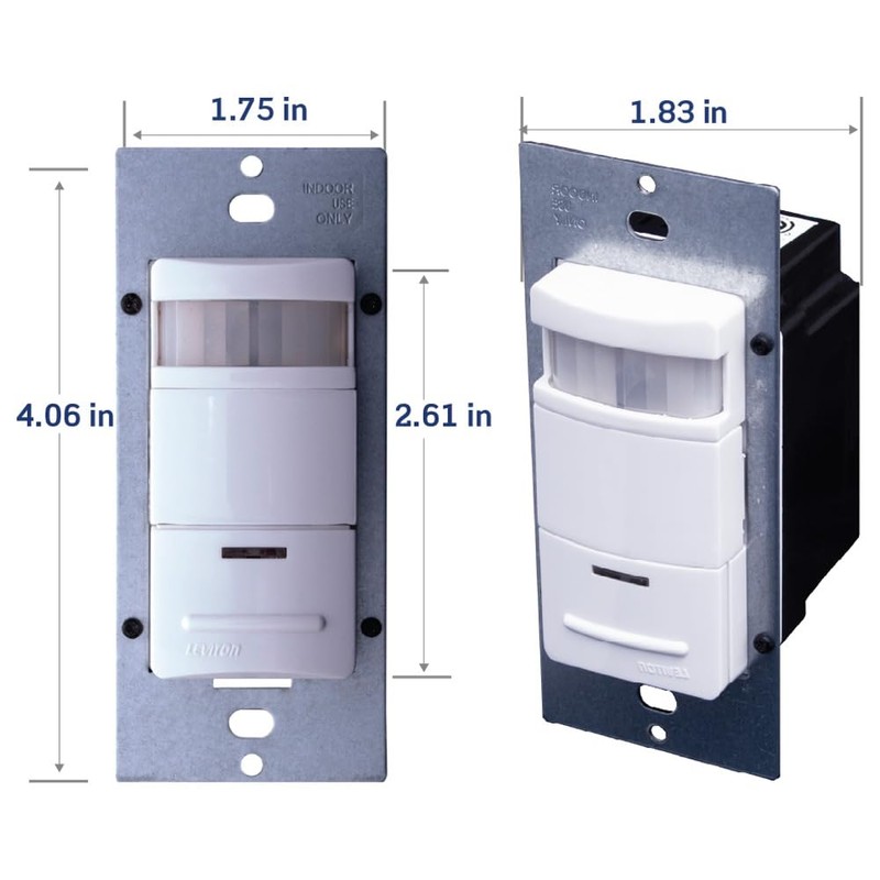 Leviton Decora 120/277-Volt Wall Switch Occupancy Sensor, ODS10-IDE, Black