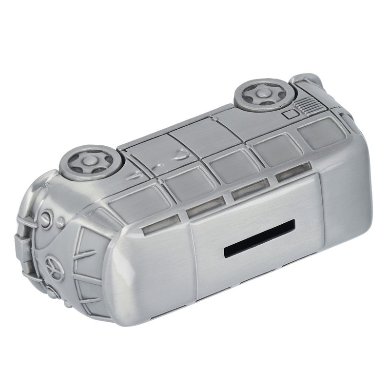 Metal Piggy Bank Bus Shape Cute Alloy Children Money Saving
