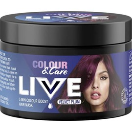 Schwarzkopf Live Color & Care 5 Minute Wash Out Temporary Colour Enhancement Hair Mask Lasts Up to 6 Washes - Velvet Plum 150ml
