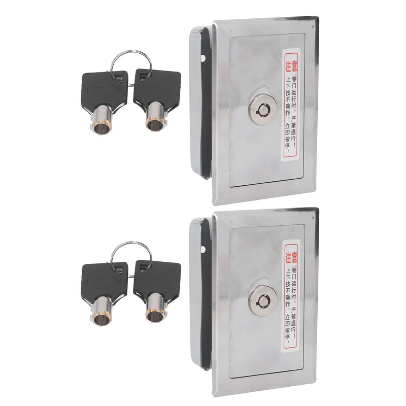 2Pcs Key Switch Box Stainless Steel Universal with Keys Accessory