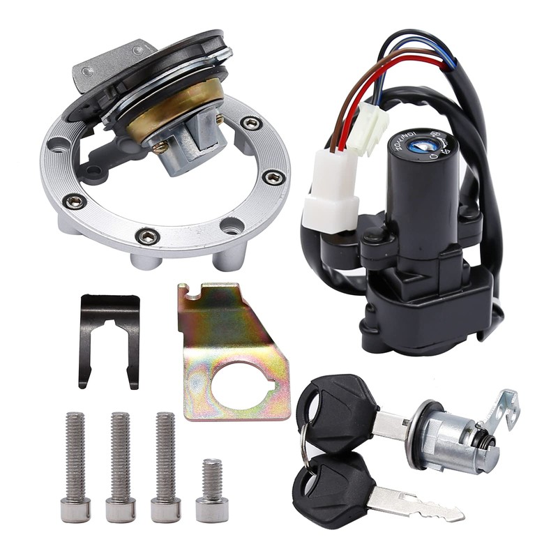 Newnessai Motorcycle Ignition Switch Fuel Gas Tank Cap Seat Lock