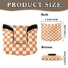 Checkered Plaid Orange Print Putter Cover PU Leather Magnetic Blade