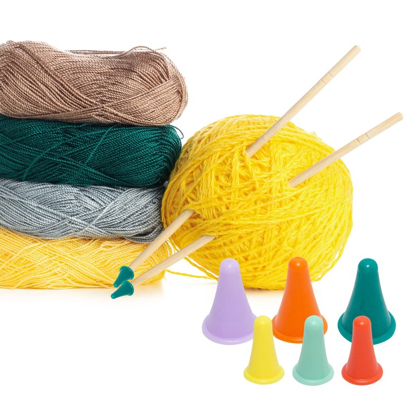 FRUHLING Pack of 50 Colourful Knitting Needles Point Protection Mesh