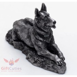 Tin Pewter Figurine of German Shepherd Dog IronWork