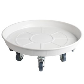 RIAMTGCX Rolling Plant Caddy Dolly with Wheels, 20" Heavy Duty Plant Stand on Casters for Planters, Wheeled Plant Roller Base for Indoor Outdoor Flower Pot, White, 1 Pack