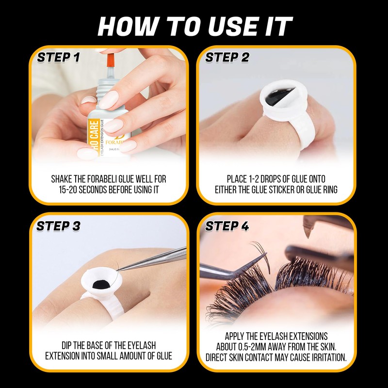 Forabeli Pro Care Eyelash Extension Glue | Professional Lash Adhesive