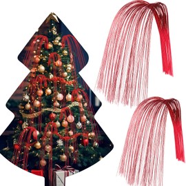 ZJoey 30 Pcs Long Glitter Firework Spray Picks 35.5 Inch Soft Christmas Curly Willow Sparkle Pine Sticks Dazzling Xmas Tree Ornaments for Mantel Fireplace Door Tree Winter Wreath Home Vase Decor(Red)