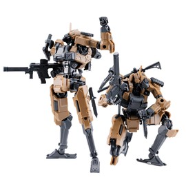 BEERISE Sheik Mainland Fenrir 1/18 Scale Model Kit, Desert Yellow 2-in-1 Squad Building Set, Fully Articulated Mecha Action Figure with POK Joints, Ages 15+, 4.33 Inches, Hobby Craft Collectible
