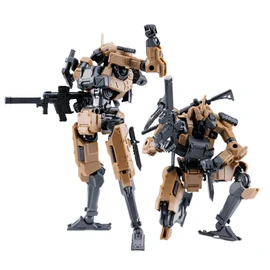 BEERISE Sheik Mainland Fenrir 1/18 Scale Model Kit, Desert Yellow 2-in-1 Squad Building Set, Fully Articulated Mecha Action Figure with POK Joints, Ages 15+, 4.33 Inches, Hobby Craft Collectible