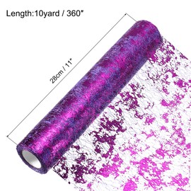 sourcing map Deep Purple Table Runner 11 x 360 Inch, Metallic Foil Thin Mesh Table Runner Roll for Event Party, Birthday Party, Weddings, Christmas, New Year