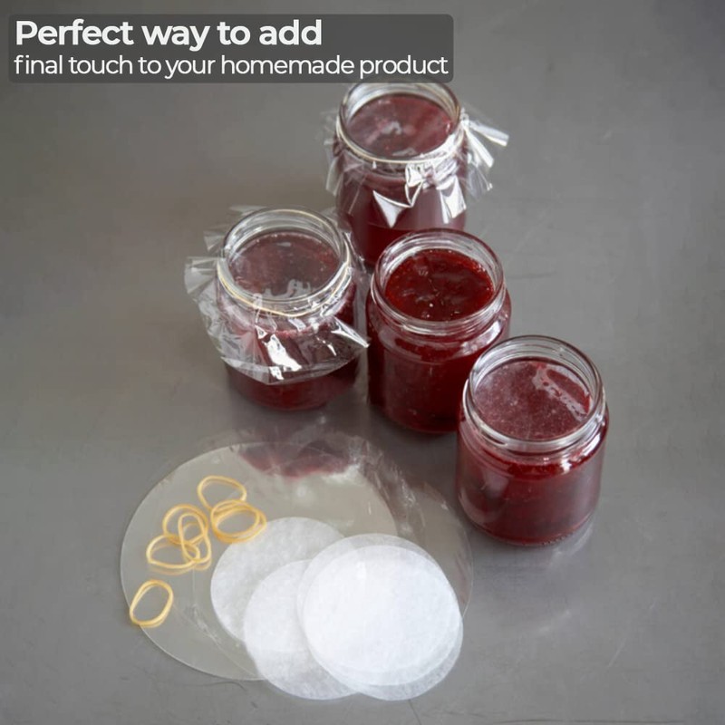 24 x 1lb Jam Pot Covers Labels with Elastic Rubber