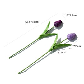 Mandy's 20pcs Shades of Purple Flowers Artificial Tulip Silk Fake Flowers 13.5" for Christmas Centerpiece Mother's Day Easter Valentine’s Day Gifts in Bulk Home Kitchen Wedding Decorations