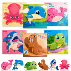 Wooden Puzzles Toddler Toys for 1 2 3 Year Old Kids, Preschool Learning Educational Montessori Toy Christmas Birthday Gift for Girls Boys Ages 1-3