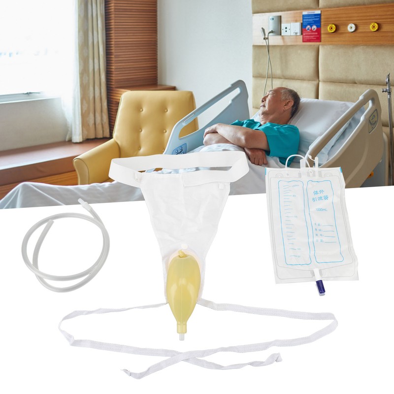 Urine Collector Bag 1000ml Reusable Skin Friendly Silicone Urine Drainage
