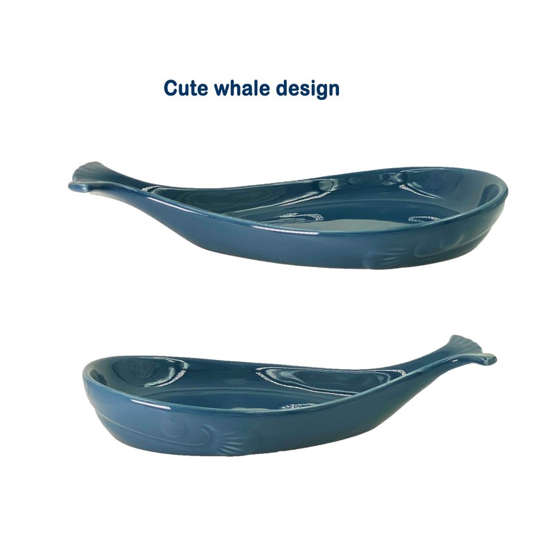 Whale Spoon Rest for Stove Top, Ceramic Spoon Holder for