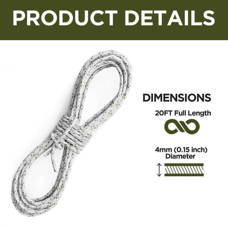 Patio Umbrella Cord Line Rope Heavy Duty Replacement String Green