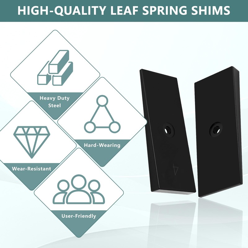 2PCS 2" Wide 4° Degree Leaf Spring Degree Shims Steel