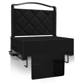 Kaganoon Stadium Seats with Back Support and Cushion Thick Padded Bleacher Chairs with Shoulder Strap, Portable Folding Stadium Seat Chairs for Bleachers Include Cup Holder and Side Pocket, Black