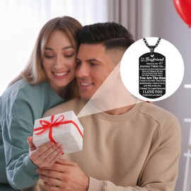 Coolvy Best Son Dad Boyfriend Husband Grandson Ever Necklace, Stainless Steel Flag Dog Tags Jewelry, Birthday Valentines Christmas Father's Day Graduation Gifts Family Jewelry (Boyfriend-Wherever)