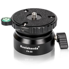 Koolehaoda 三脚レベリングベースカメラレベラー、傾斜角15°、 と キヤノン用1/4"スレッドおよびオフセット水準器、ニコン用、DSLRカメラ（PA-55）