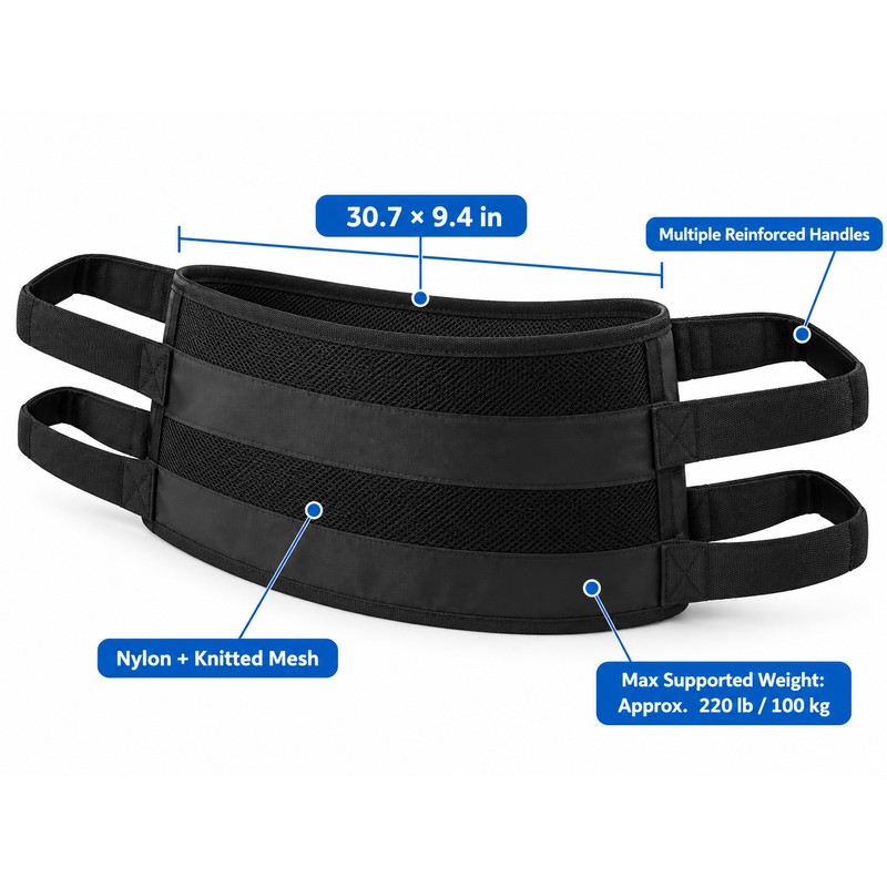 Transfer Assist Sling with Handles for Elderly & Caregiver-Assisted Sitting,