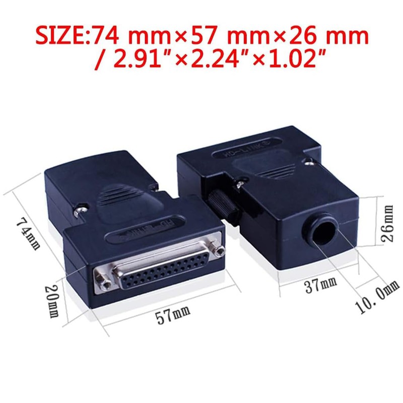 Harrisen DB25 Solderless Socket, RS232 D-SUB Serial to 25-Pin Connection