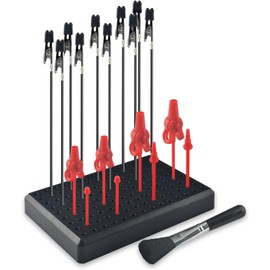 ABEST 18 Pieces Plastic Gundam Model Painting Crocodile Clip Sticks with Stand for Holding Model Parts DIY Card Photo Memo