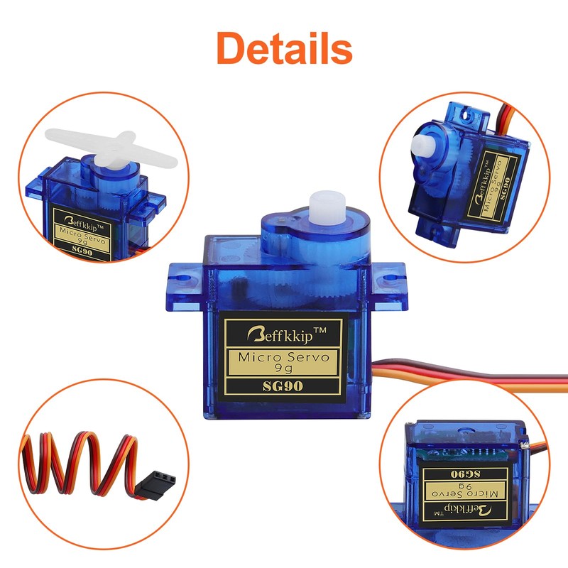 Beffkkip RC Servo 12Pcs SG90 9g Micro Servos for RC