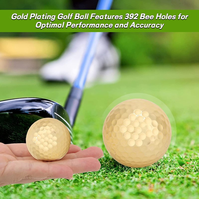 SALUTUYA 4 Piece Golden Golf Ball