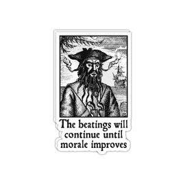 IMPERIAL VIBES – The Beatings Will Continue Until Morale Improves Sticker – Vinyl Decal for Truck, and Van Bumper – Indoor and Outdoor Laptop Decals – Waterproof Decal for Window - Pack of 2 Imp 152
