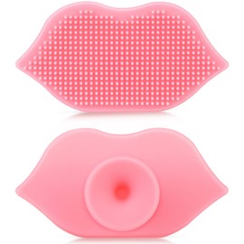 2 Pieces Lip Scrub Brush, Silicone Lip Scrubber and Exfoliating Brush Tool for Men Women Smoother and Fuller Lip Appearance (Color A)
