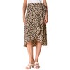 Allegra K Women's Printed Midi Skirt Tie Front with Slit