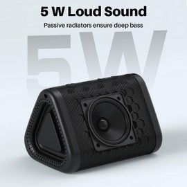 Bobtot Portable Bluetooth Speaker, IPX7 Mini Speaker, Loud and Stereo Sound with Bass, 15H Playing Time, TWS Pairing for Travel, Party, Camping